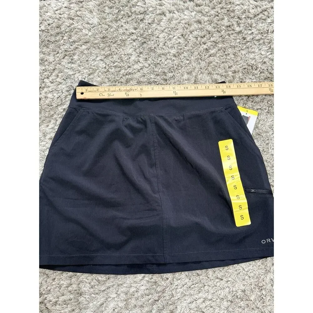 NWT Orvis Womens Black Lightweight Moisture Wicking Athletic Skort Golf Tennis S